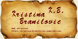 Kristina Branilović vizit kartica